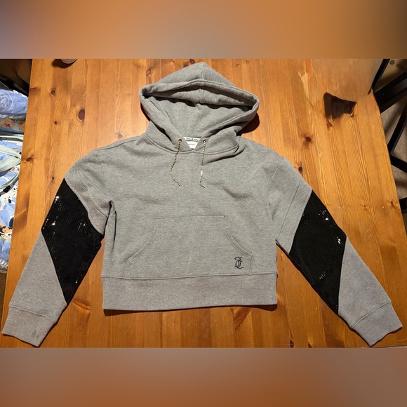 Juicy Couture Tracksuit Hoodie (Small) & Joggers (Medium) Gray with Sequins Set - Picture 4 of 9